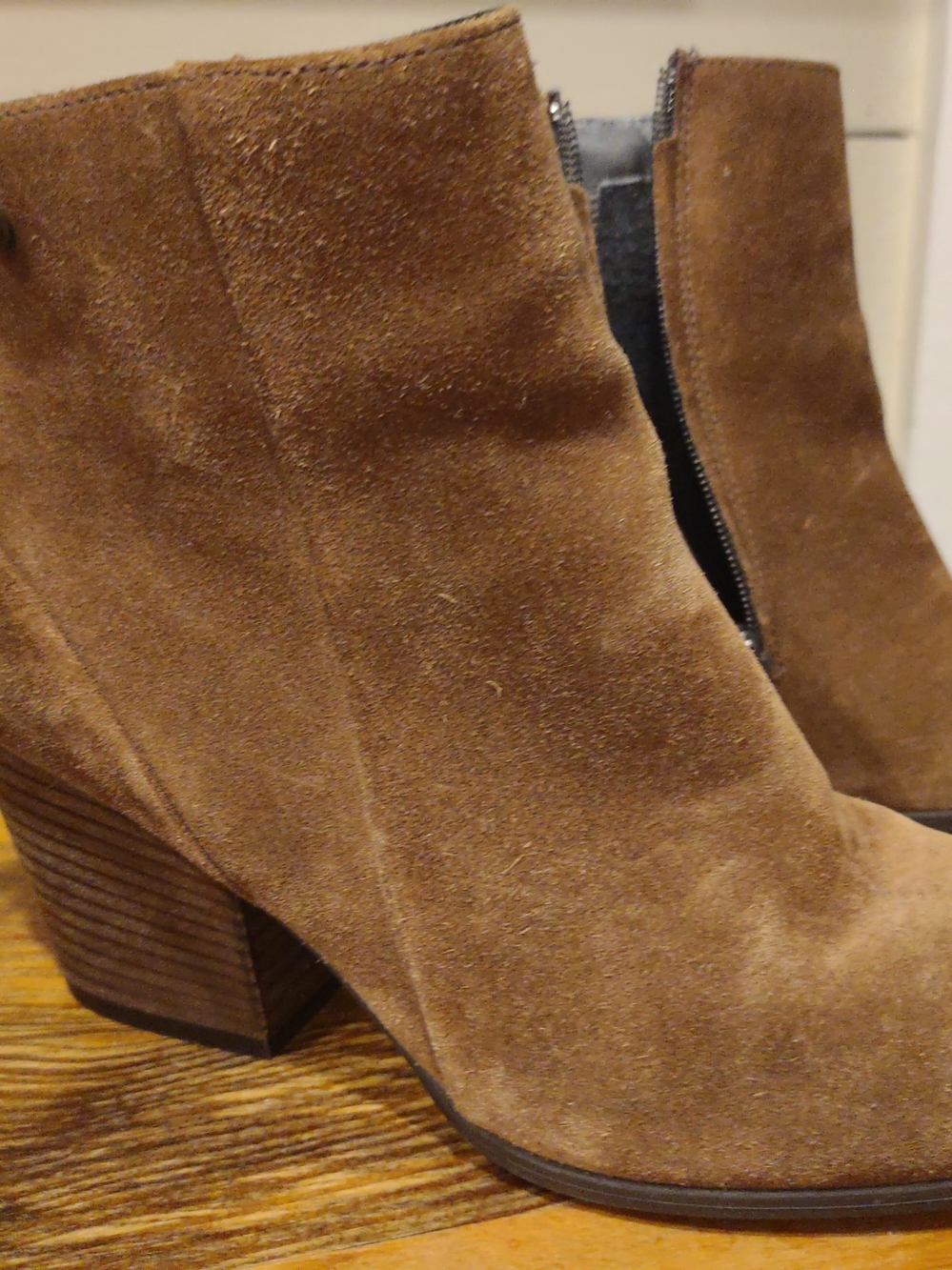 Paul Green Suede Leather Ankle Boots in Chestnut Brown USA Size 7.5
